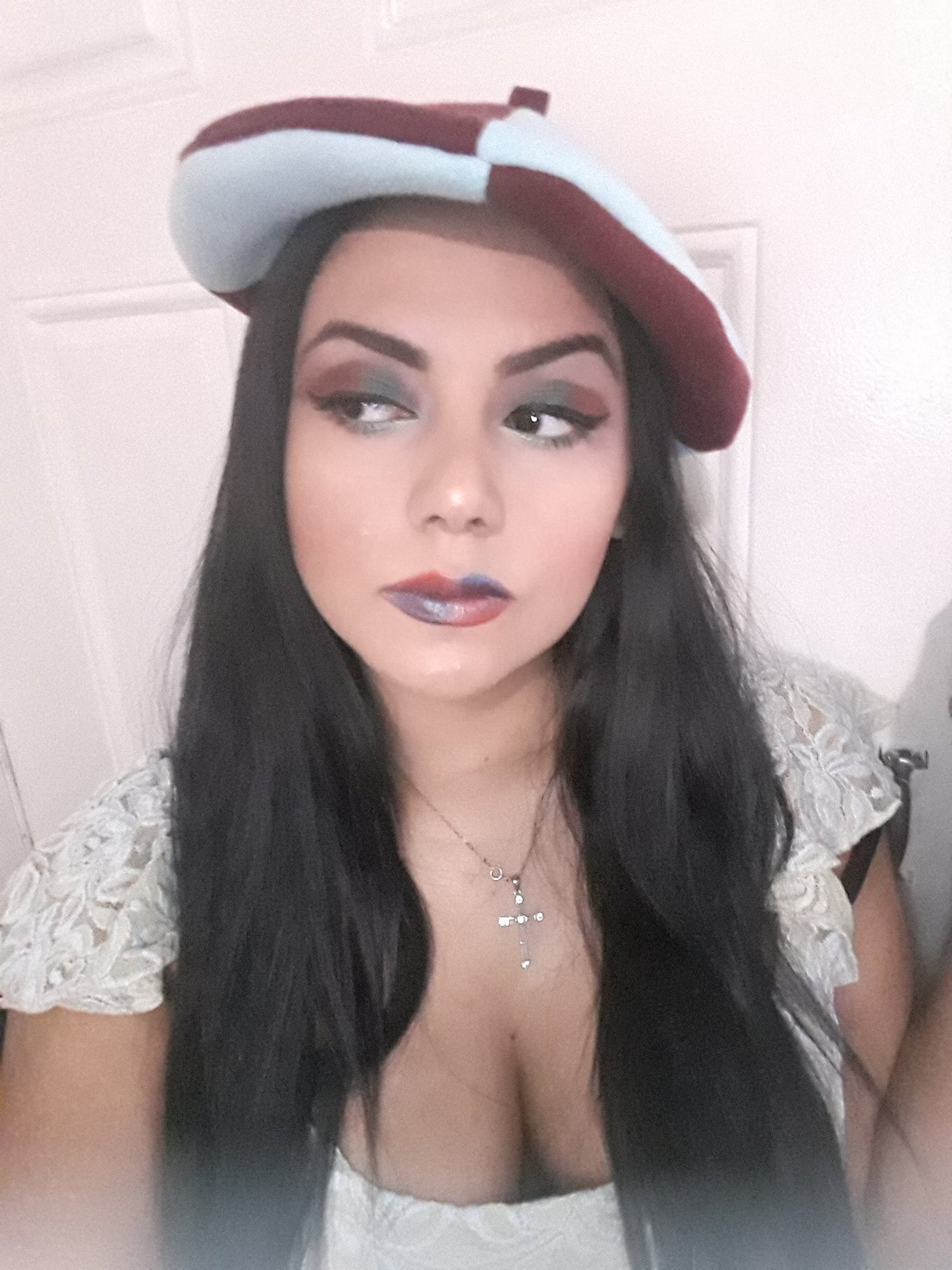 Harley Quinn Inspired Beret- Two Toned