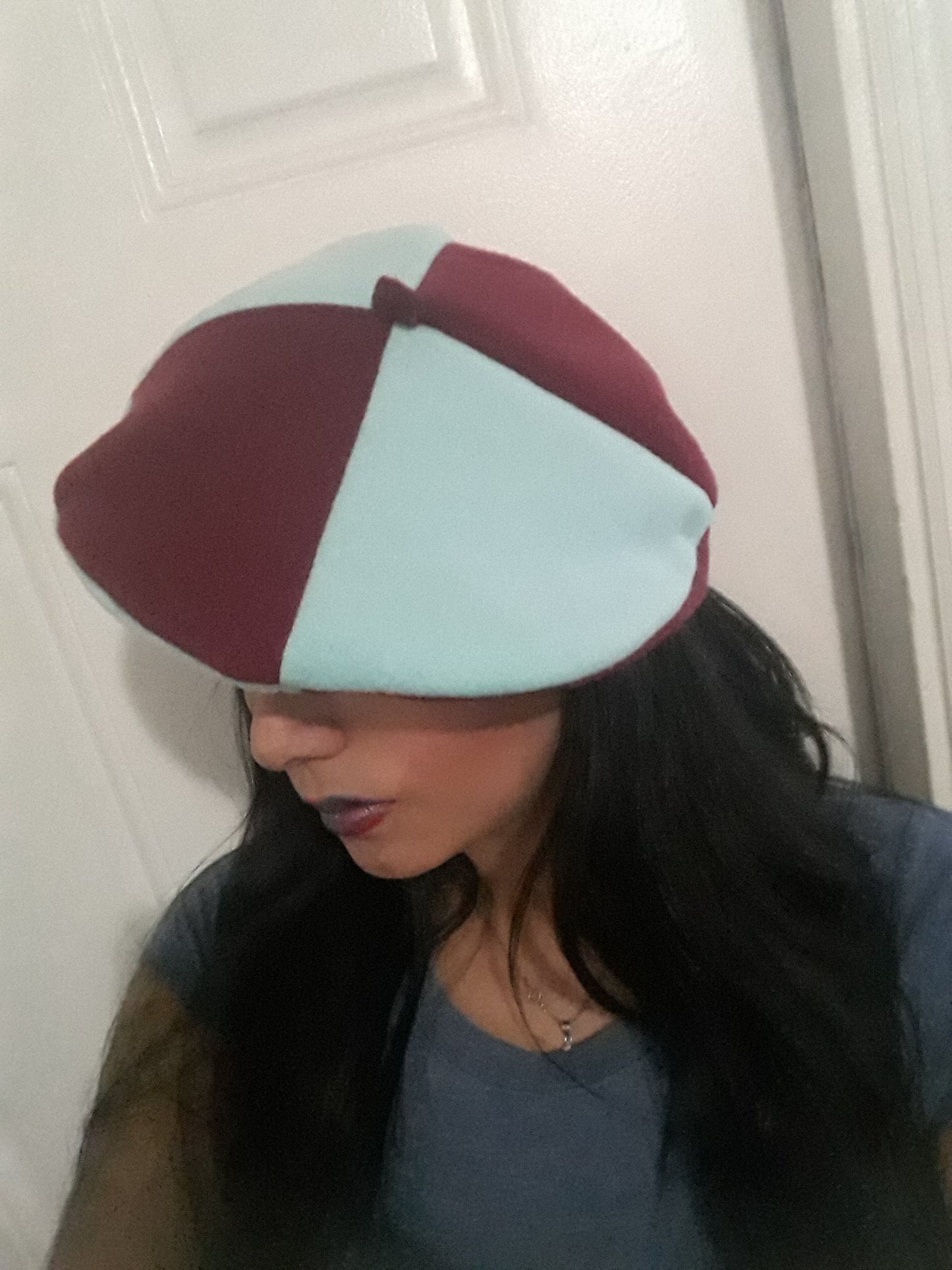 Harley Quinn Inspired Beret- Two Toned