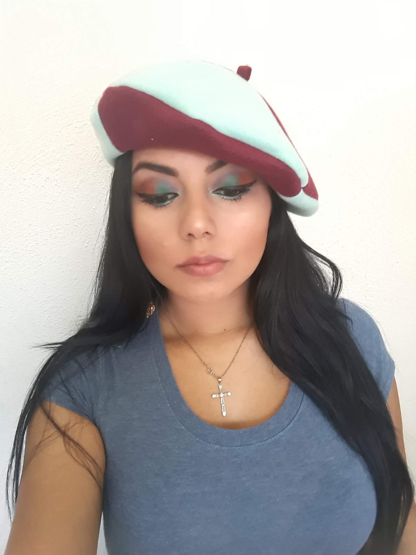 Harley Quinn Inspired Beret- Two Toned