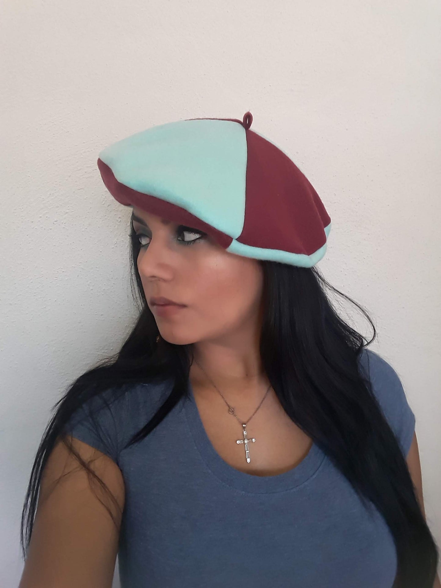 Harley Quinn Inspired Beret- Two Toned